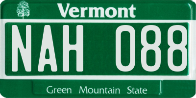 VT license plate NAH088