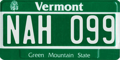 VT license plate NAH099