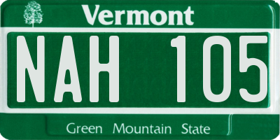 VT license plate NAH105