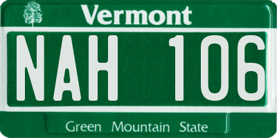 VT license plate NAH106