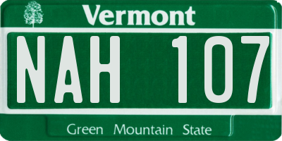 VT license plate NAH107