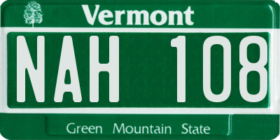 VT license plate NAH108