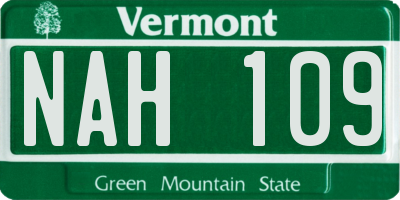 VT license plate NAH109
