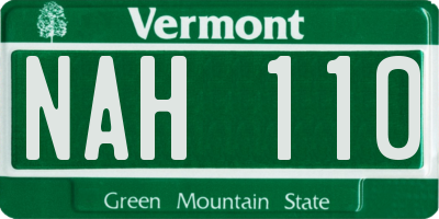 VT license plate NAH110
