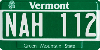 VT license plate NAH112