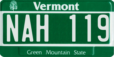 VT license plate NAH119