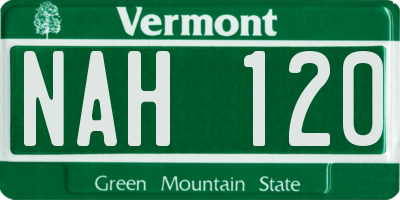 VT license plate NAH120
