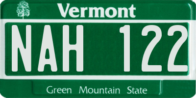 VT license plate NAH122