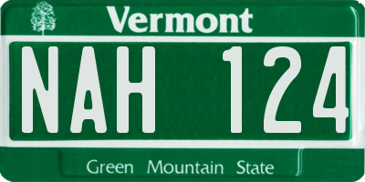 VT license plate NAH124