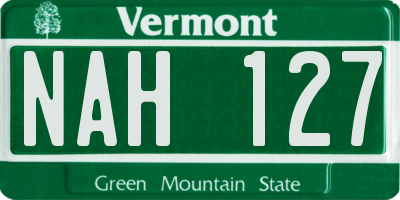 VT license plate NAH127