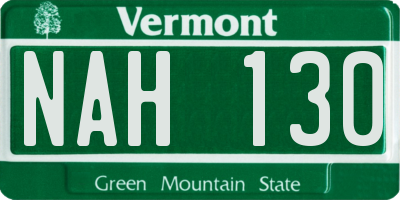 VT license plate NAH130