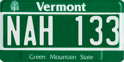 VT license plate NAH133