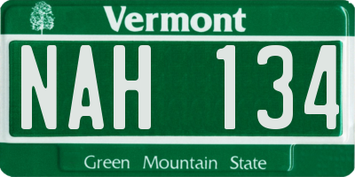 VT license plate NAH134