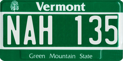 VT license plate NAH135