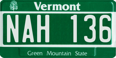 VT license plate NAH136