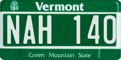 VT license plate NAH140