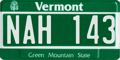 VT license plate NAH143