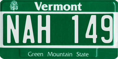 VT license plate NAH149
