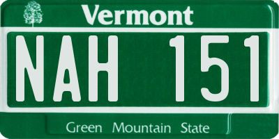 VT license plate NAH151