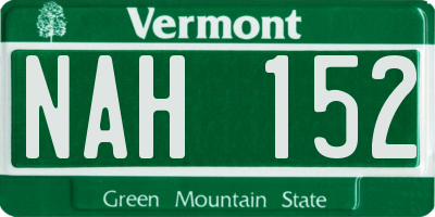 VT license plate NAH152
