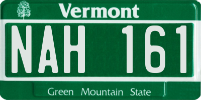 VT license plate NAH161