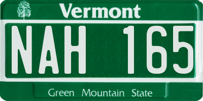 VT license plate NAH165