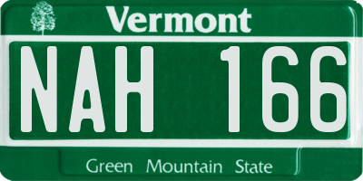 VT license plate NAH166