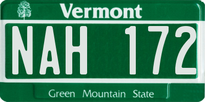 VT license plate NAH172