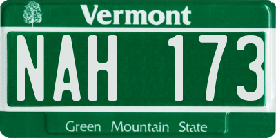 VT license plate NAH173