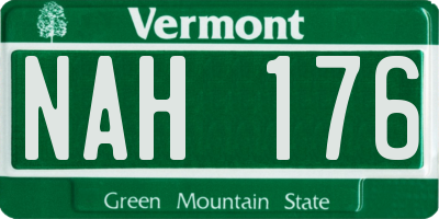 VT license plate NAH176