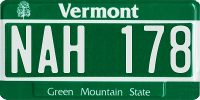 VT license plate NAH178