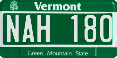 VT license plate NAH180
