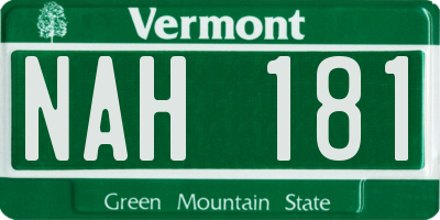VT license plate NAH181