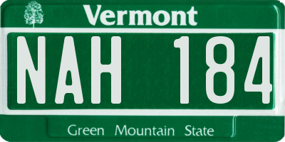 VT license plate NAH184