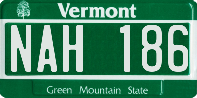VT license plate NAH186
