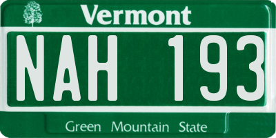 VT license plate NAH193