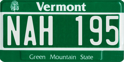 VT license plate NAH195
