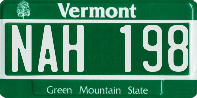 VT license plate NAH198