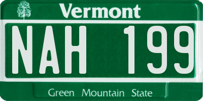 VT license plate NAH199