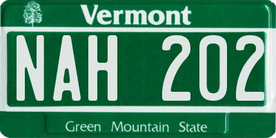 VT license plate NAH202