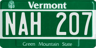 VT license plate NAH207