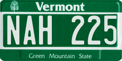 VT license plate NAH225