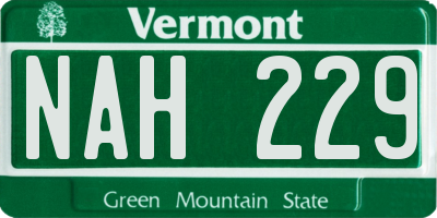 VT license plate NAH229