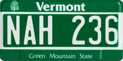 VT license plate NAH236