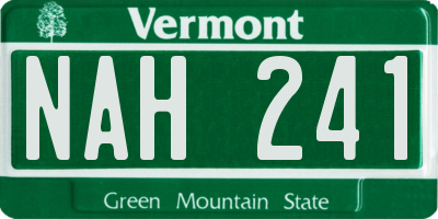 VT license plate NAH241