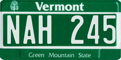 VT license plate NAH245