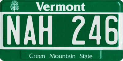 VT license plate NAH246