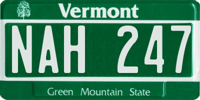 VT license plate NAH247