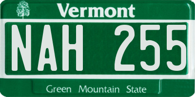 VT license plate NAH255