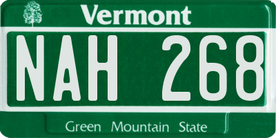 VT license plate NAH268